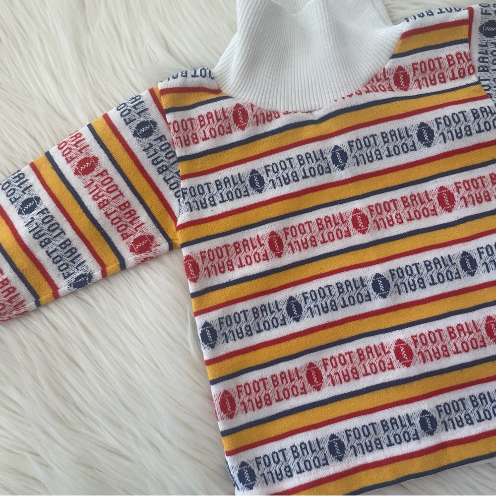 Vintage Health-Tex Striped Football Shirt Long Sleeve Size 12 months Made in USA